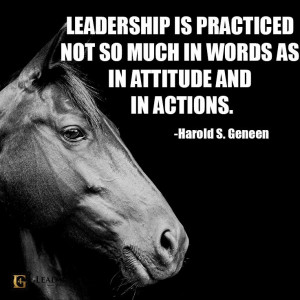 ... as in attitude and in actions. #lead4growth #leadership #horse #quote