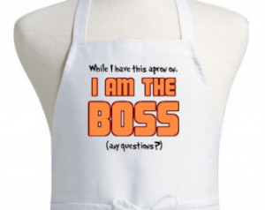 Funny Aprons With I'm The Boss For Cooking - Humorous Kitchen Aprons ...