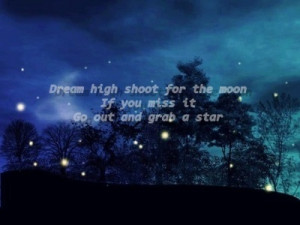 dream, high, inspiration, moon, quote - inspiring picture on Favim.com