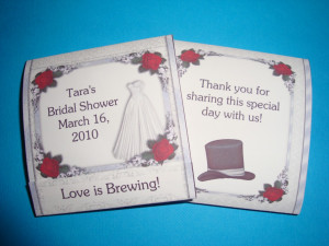 Details about 12 WEDDING BRIDAL SHOWER TEA BAG WRAPPER FAVORS 100+DES