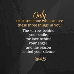 Only trust someone who