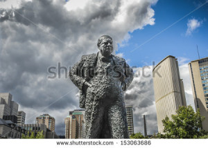 Sir Winston Churchill Memorial in Toronto, Canada with dramatic sky ...
