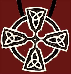 Celtic Trinity Cross Pendant 1 1 4 quot H Black Silver
