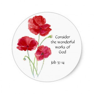 Scripture, Inspirational, Quote, Flower, Poppy Stickers