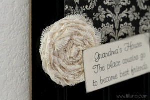 made my lace flower just by rolling it and hot gluing as I went.