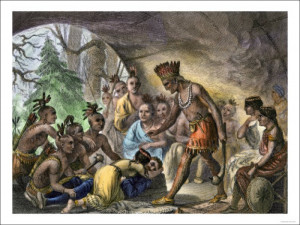 John Smith Saved by Pocahontas Jamestown Colony Virginia Colony c.1607