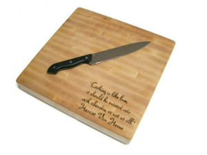 Cutting Board With Quote - End Grain Maple 14