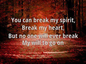 You Can Break My Spirit