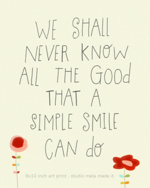 art print with quote, typography, motivational art poster, smile ...