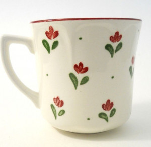 Johnson Brothers Bonjour Coffee Cup Red Tulip Flowers Leaves Made in ...