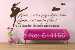 Free Shipping ballet Wall Stickers home decor dance wall paper vinly ...