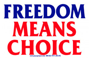 Freedom Means Choice - Bumper Sticker / Decal (5.5
