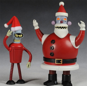 Santa Bender and Robot Santa Wish You Happy Holidays