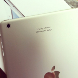 iPad mini for Christmas. I burst into tears when I read the engraving ...