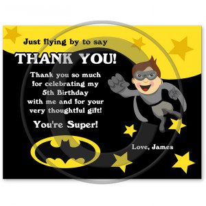 Batman Superhero Thank You Cards