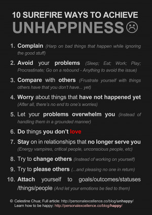 Manifesto] 10 Surefire Ways To Achieve Unhappiness