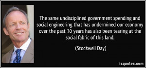 ... also been tearing at the social fabric of this land. - Stockwell Day