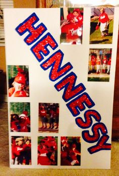 Poster board for baseball players for end of the season party with ...