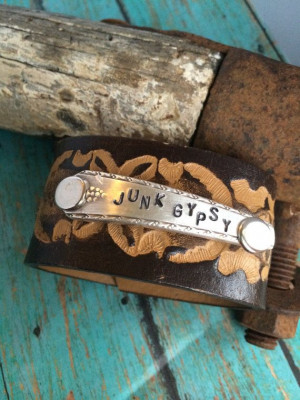 Junk Gypsy Quote Leather Cuff Bracelet by BlackByrdJewelry on Etsy, $ ...