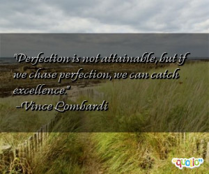 Perfection is not attainable , but if we chase perfection, we can ...