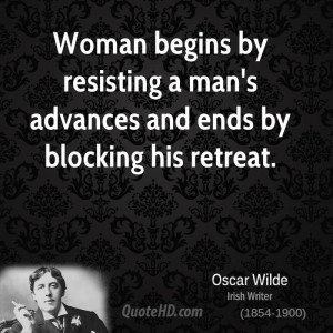 Woman begins by resisting a man's advances and ends by blocking his ...