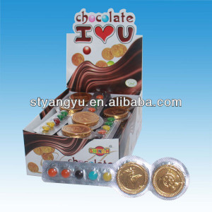 ... eu te amo( moeda de ouro de chocolate e chocolate colorido bean