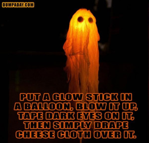 Glow stick in a balloon for ghost