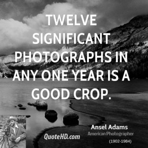Twelve significant photographs in any one year is a good crop.