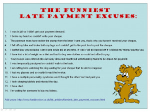 Funny Late Payment Excuses Image