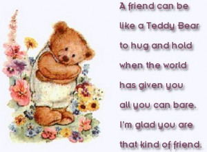 cute teddy bear with friendship quotes