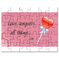 Love Quotes- Love conquers all things Puzzle for