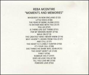 Reba McEntire,Moments & Memories,UK,Promo,Deleted,CD R(ECORDABLE ...
