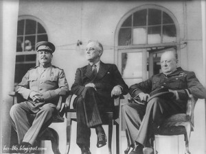 ... 1943 Joseph Stalin, Franklin D Roosevelt and Winston Churchill