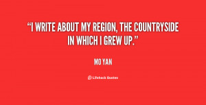 write about my region the countryside in which I grew up