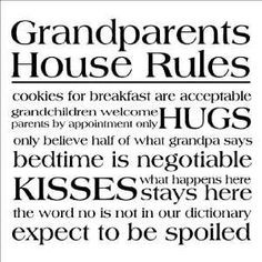 Funny GRANDKIDS Sites | House Rules wall sayings vinyl lettering decal ...