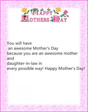 ... Famous Happy Mother’s Day Card Sayings For Daughter In Law Below
