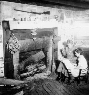 Leslie County, KY. Interior of mountain cabin/Goodman-Paxton ...