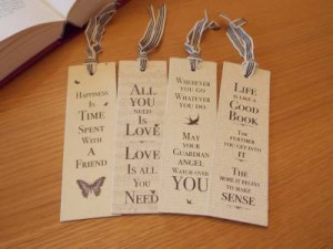 ... Vintage Bookmark with Ribbon and Inspirational Wise Sayings Quotes