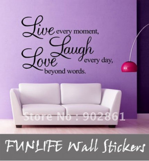 funlife]-55x84cm FAMILY lIVE LAUGH LOVE vinyl wall quote Saying ...