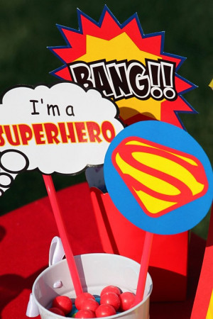 SUPERMAN POWER Quotes - Bursts- Super Hero Birthday Party- Boy ...