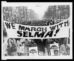 march of 15,000 in Harlem in solidarity with the Selma voting rights ...