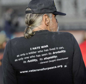 Marine veteran Bill Miniutti wears a shirt with a quote from Gen ...
