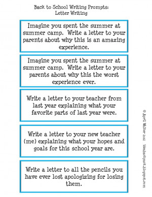 Made It Monday: Back to School Writing Prompts