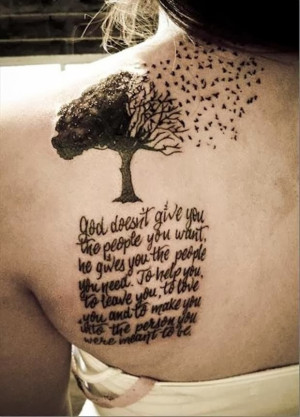 Best Tattoo Of The Week, Quote And Tree Tattoo