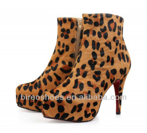 leopard print boot high heel winter boots