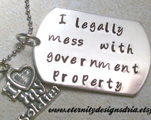 Personalized Dog Tag Military Girlf riend/Wife Necklace/I Legally mess ...