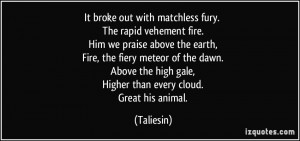 It broke out with matchless fury. The rapid vehement fire. Him we ...