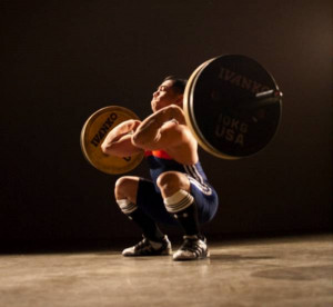 Squat Clean / Front Squat-weight in heels shins are vertical good ...