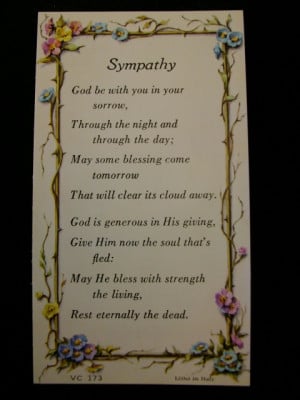 Sympathy Prayer Card #78910