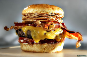Burger greasy photo hi-res background food cheese bacon